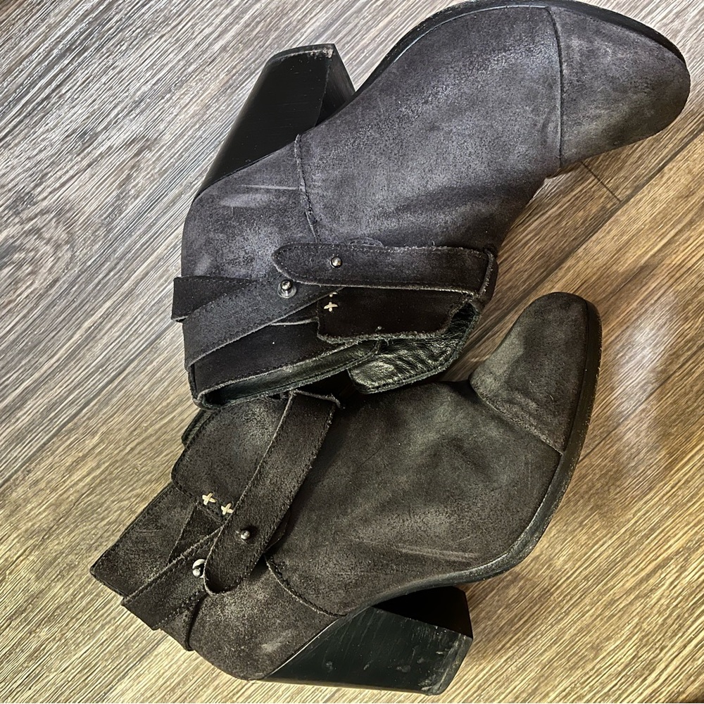 Rag & Bone Boots Harrow Suede Ankle Strap Booties size 6
